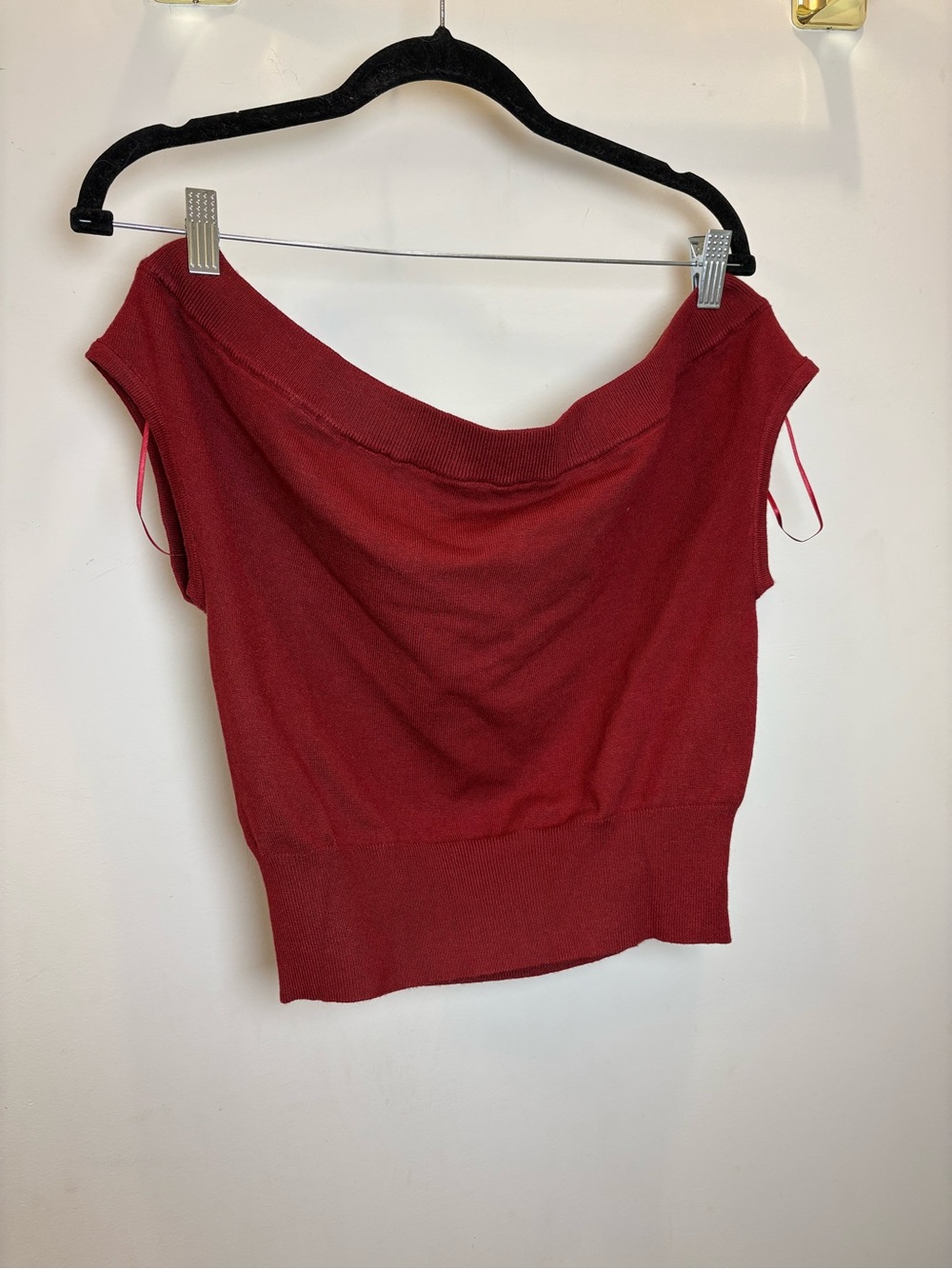 NWT Le Lis Boutique Maroon Off The Shoulder Top